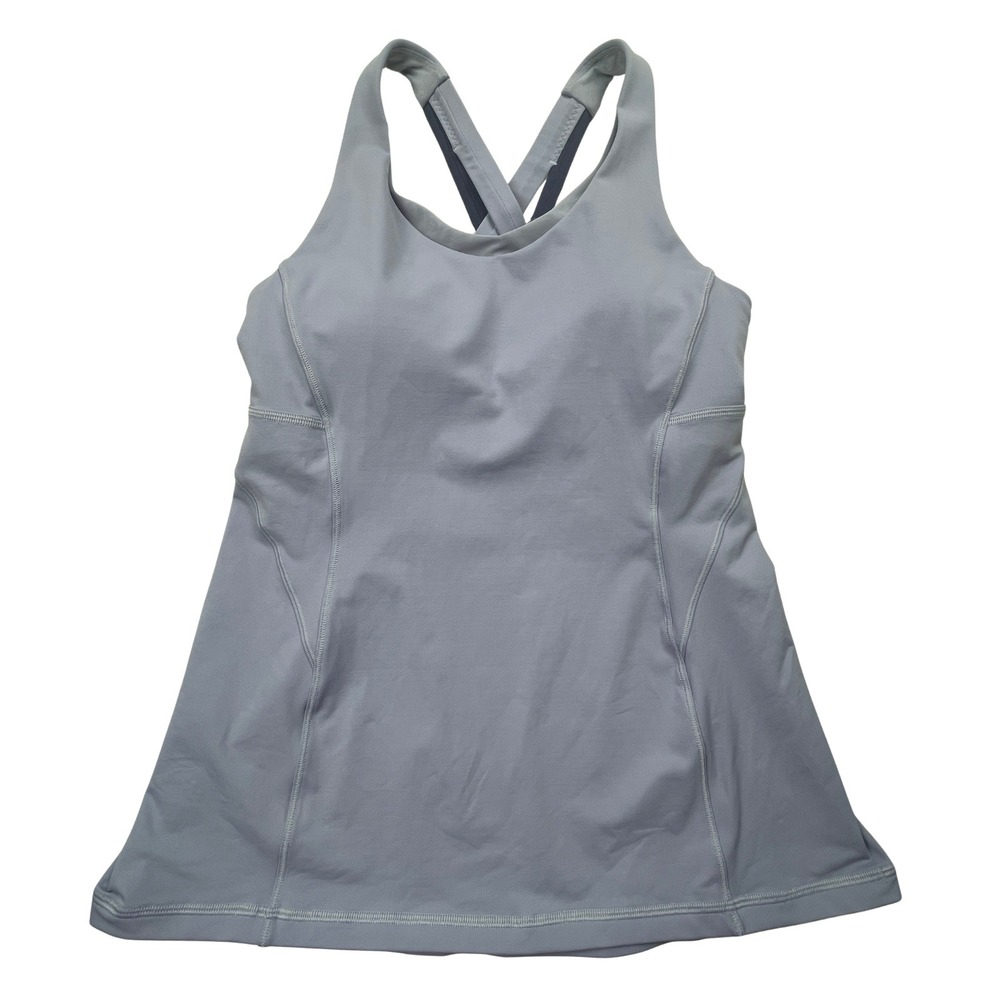 Lululemon Stash N Run Tank Top 8 Periwinkle Blue Strappy Bra‎ Yoga Athleisure